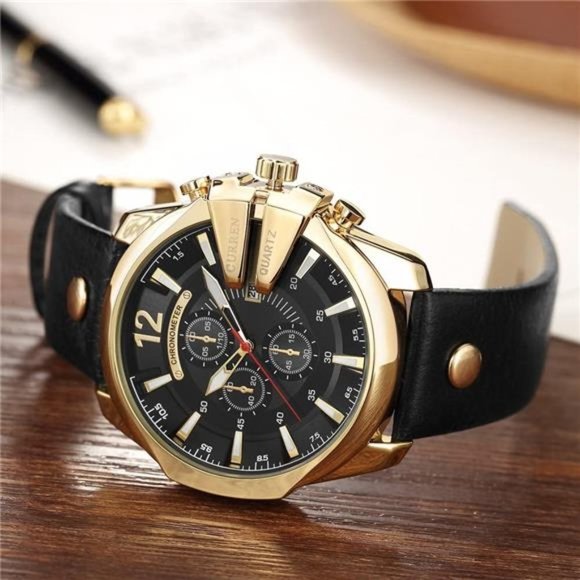NEW Mens Luxury Gold Casual Watch